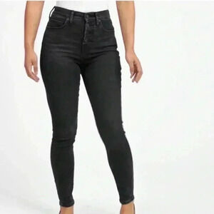 Everlane The High Rise Skinny Jeans Black Buttons Fly Sz 29
